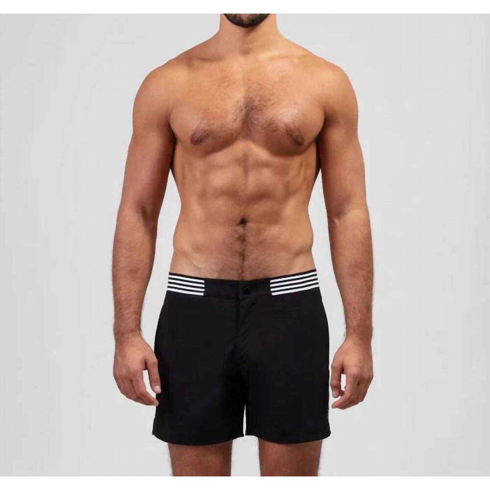 NEW RON DORFF urban snap button swim shorts in black
